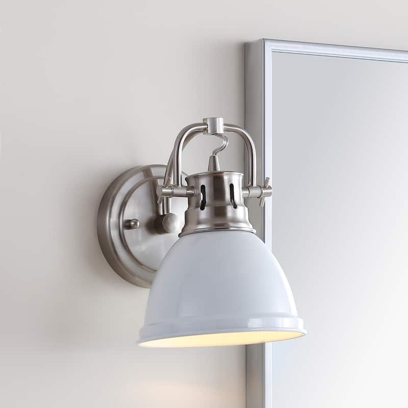 SAFAVIEH Lighting Muna Led Bathroom Sconce - 6.5"x8.5"x8.5" - 7Wx9Dx9H - Brush Nickel/White