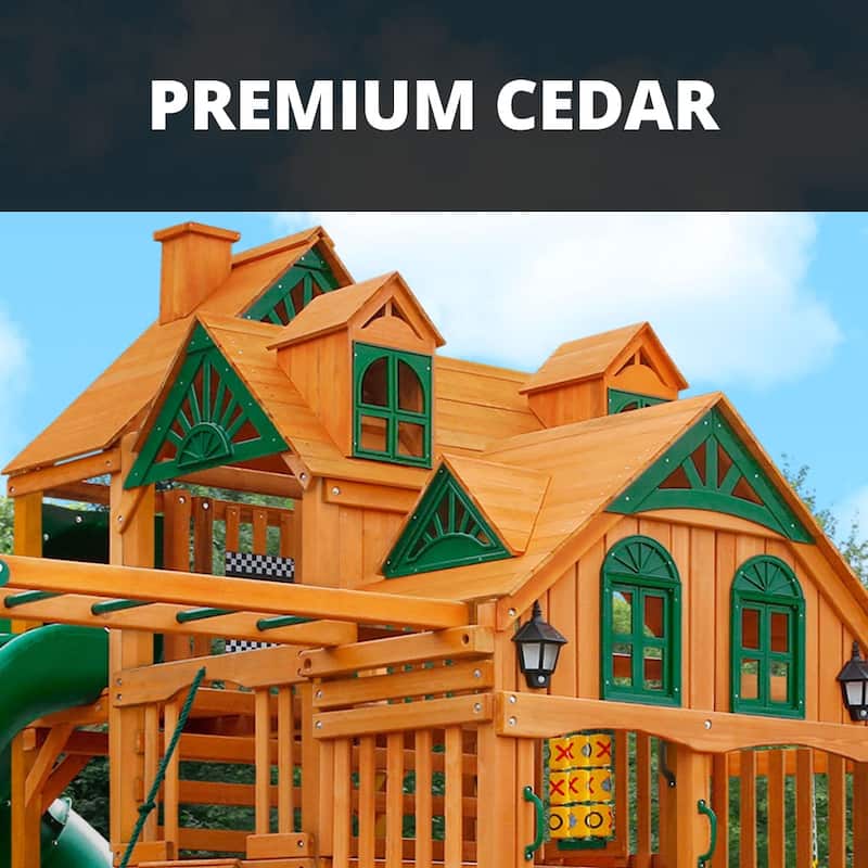 Gorilla Playsets Empire Wooden Swing Set with Monkey Bars - Amber