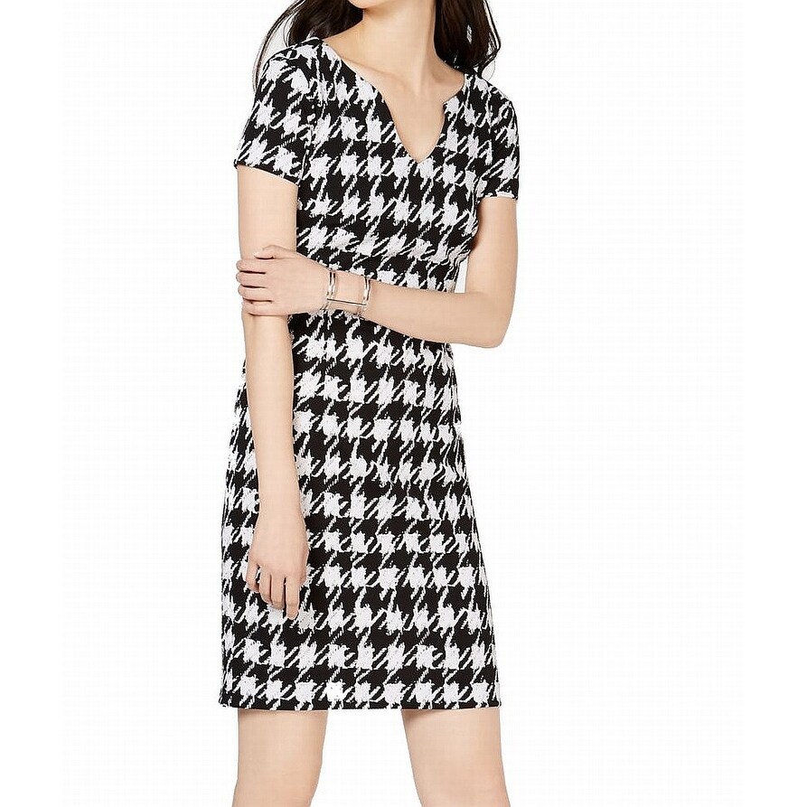 Shop Connected Womens Dresses Black Size 16 Sheath Houndstooth