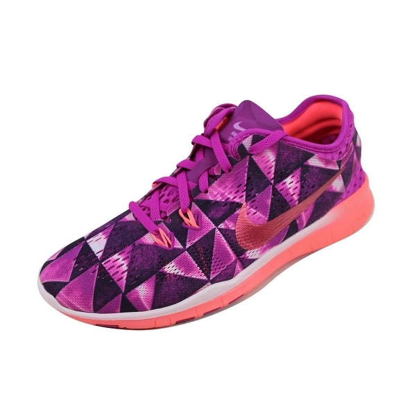 Nike Women's Free 5.0 TR FIT 5 PRT Fuchsia Flash/Hot Lava-Fuchsia Glow-White 704695-501 Size 6.5