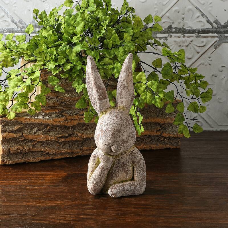 11" Resin Mossed Bunny Bust
