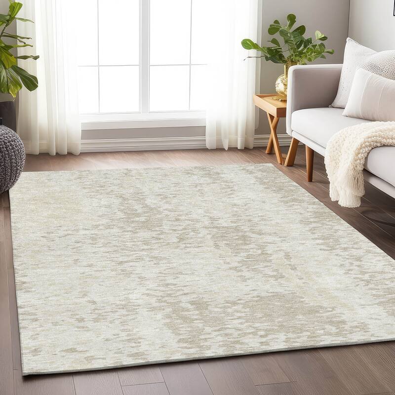Premium Washable Super Soft Abstract Causal Mayfield Rug - Ivory - 9' x 12'