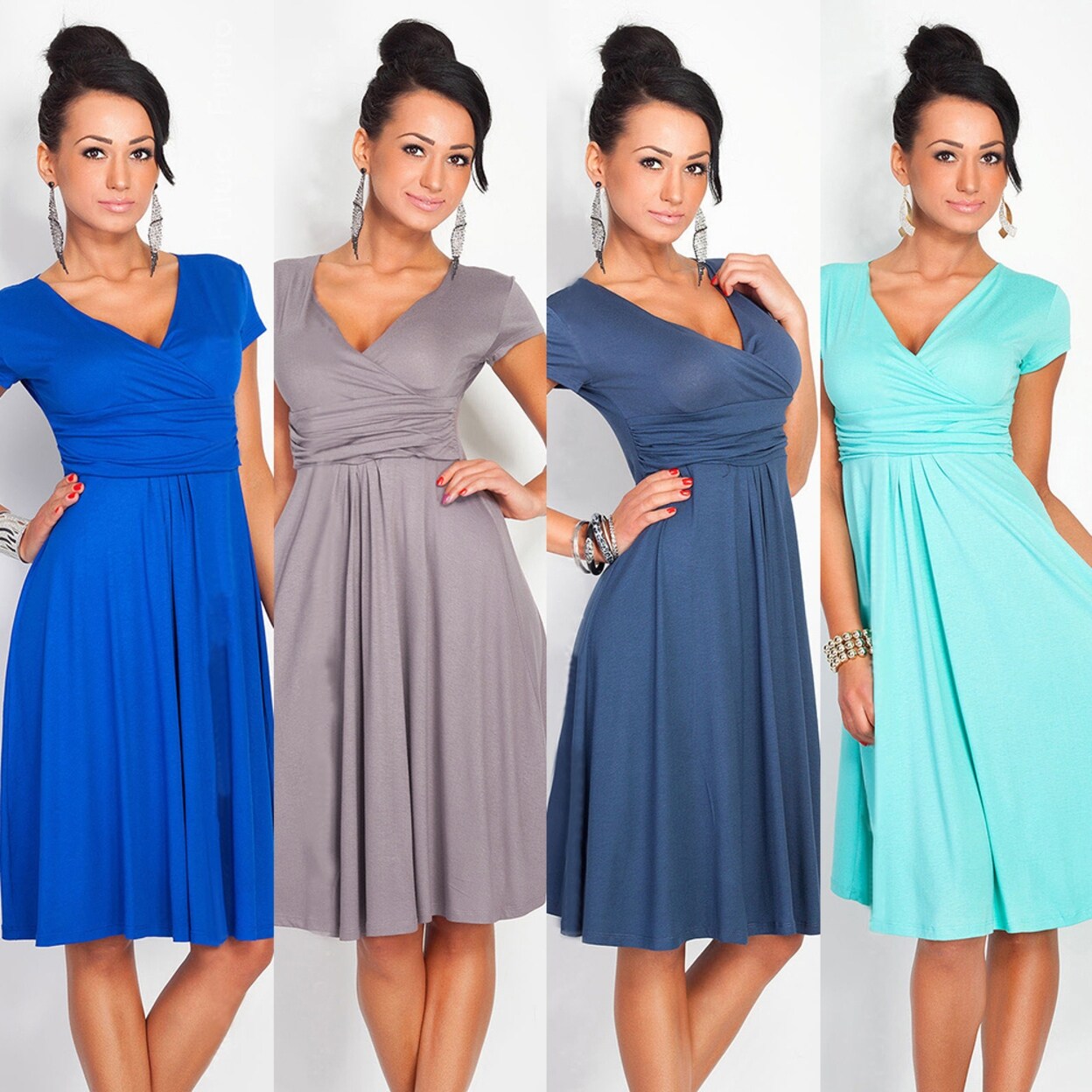Shop Pregnant Women Summer Comfy Maternity Dress Casual Loose V