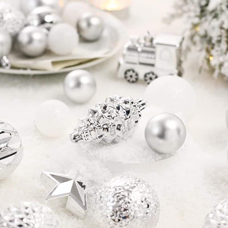 65 Pcs Christmas Decoration Ball Ornaments Set for Holiday Party Wedding - N/A