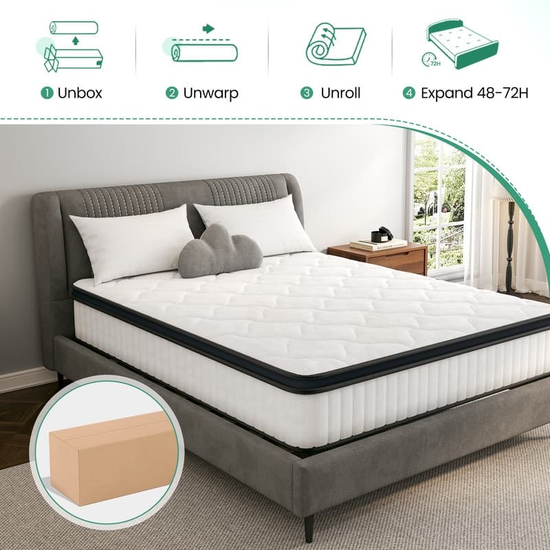 12in Supportive Innerspring Mattress with Memory Foam -Breathable Cover