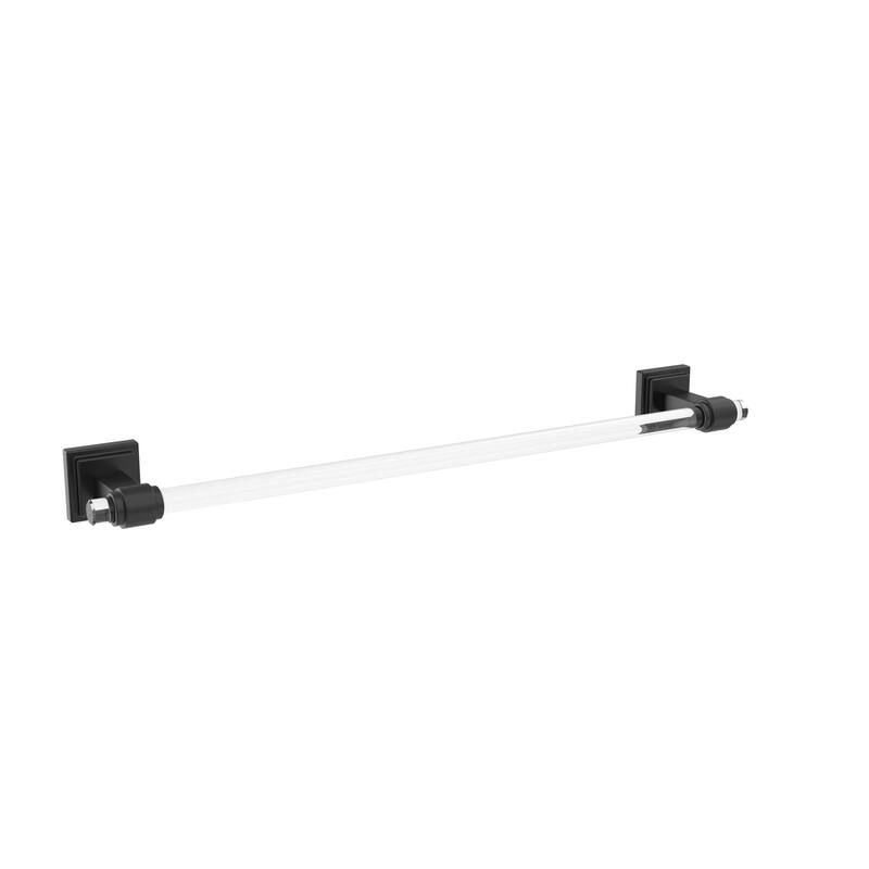 Amerock Glacio Contemporary Towel Bar - 18" - Clear/Matte Black