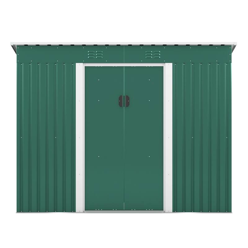 4.2x9.1 Ft Outdoor Storage Shed,Metal Tool Shed w/Lockable Doors Vents