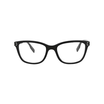McQ Alexander McQueen Square-Frame Acetate Optical Frames, Transparent Lens, Shiny Black Frame