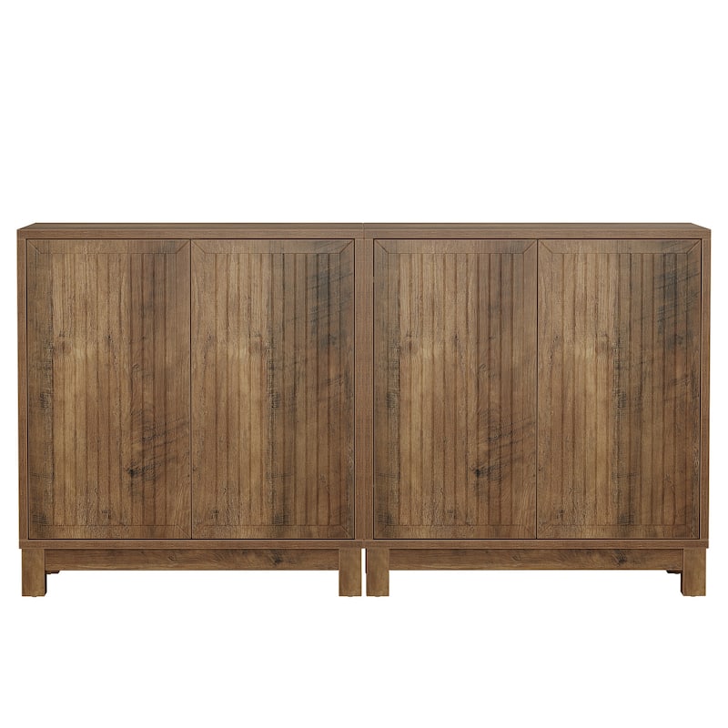 Wood Sideboard Buffet Cabinet, Adjustable Shelves, Living Room Dining Room Hallway Coffee Bar Media TV Console Storage Cabinet