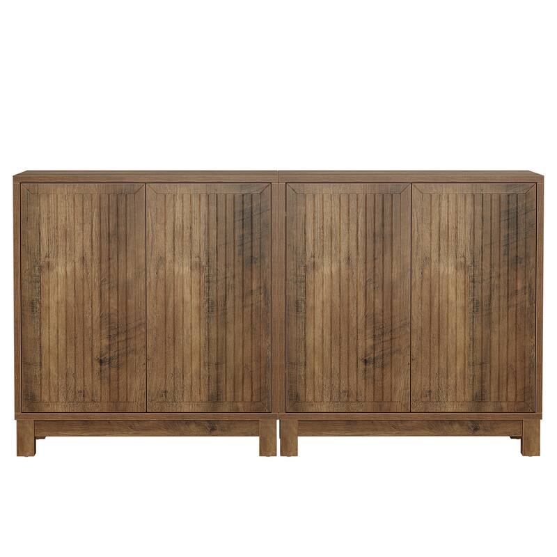 Wood Sideboard Buffet Cabinet, Coffee Bar Media TV Console Storage Cabinet for Living Room Dining Room Hallway
