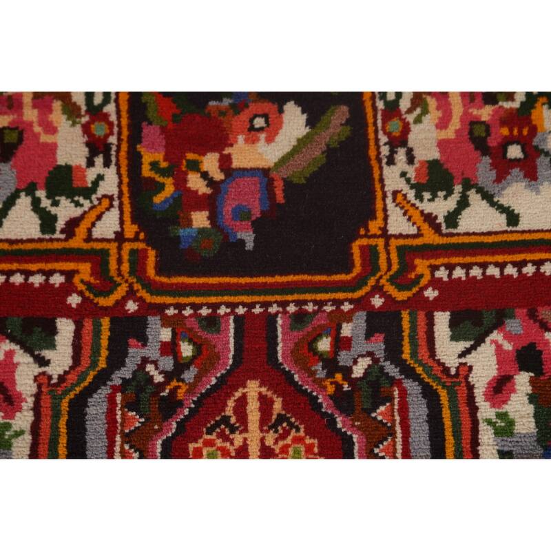 Hand Knotted Oriental 100% Wool Carpet Traditional Medallion Red Bakhtiari Area Rug - 4' 7'' X 3' 5''