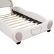 preview thumbnail 10 of 19, Bear-Shaped Velvet Twin Size Platform Bed with Headboard with Bed-End Storage Pocket