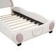 preview thumbnail 9 of 57, Velvet Upholstered Platform Bed with Bear Shaped Headboard and Pocket