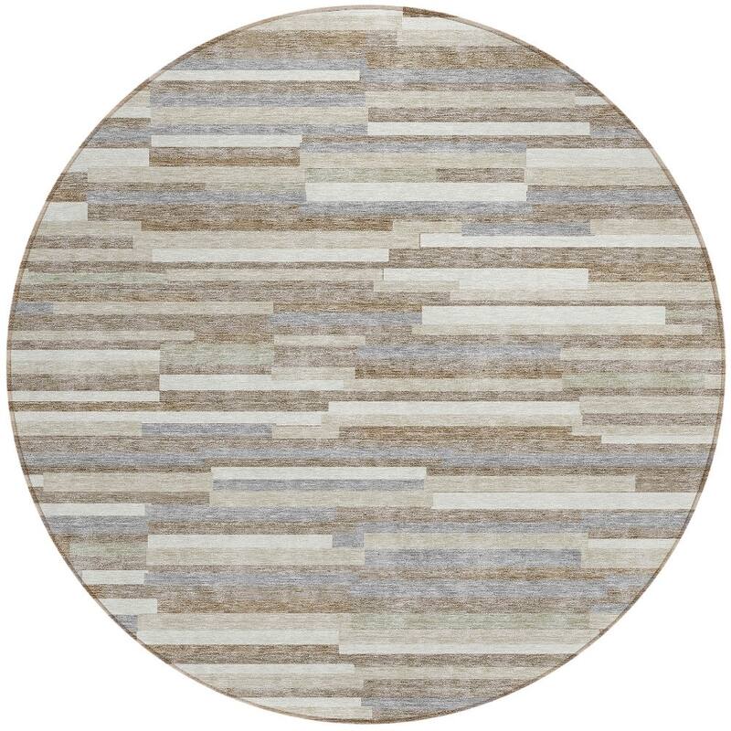 HomeRoots Striped Transitional Rectangle Outdoor Rug