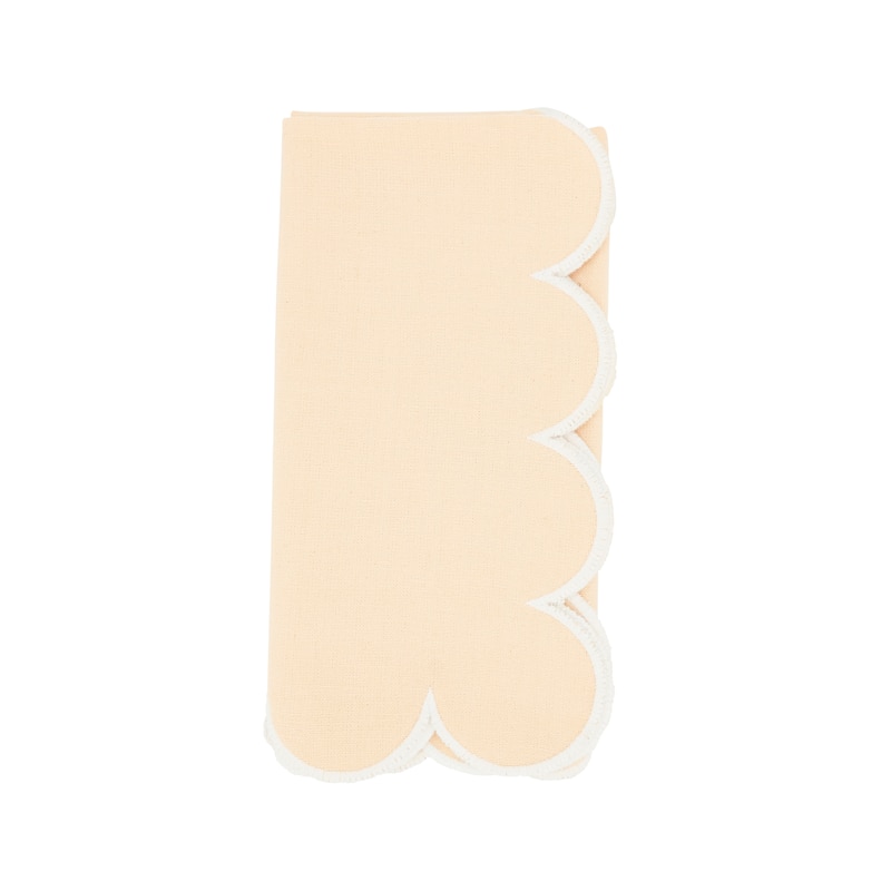 Scalloped Hem Napkin (Set of 4) - Set of 4 - Blush