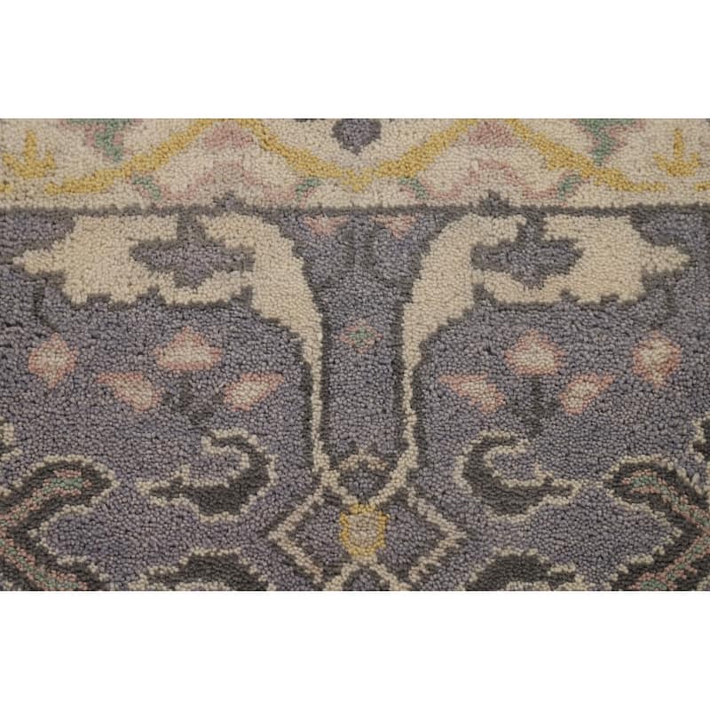 Lilac Oushak Indian Runner Rug Handmade Wool Carpet - 2'5"x 12'3"