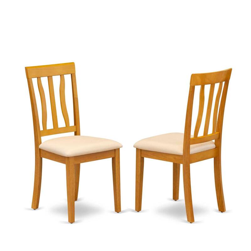 HomeStock 5-Piece Natural Oak Finish Solid Wood Top Dining table with 4-Chairs with Slat Back