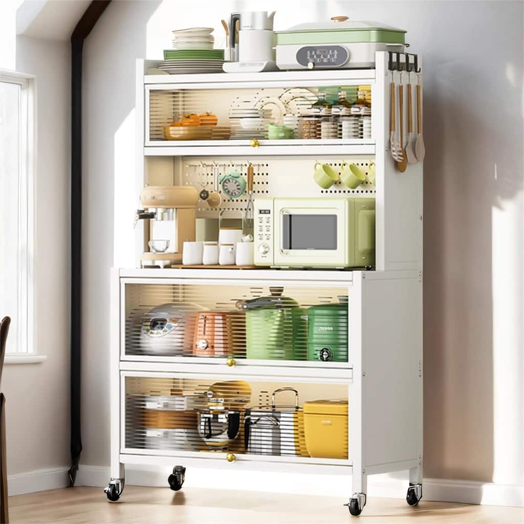 Kitchen Storage Cabinets, Bakers Rack Countertop, Microwave Oven Shelf