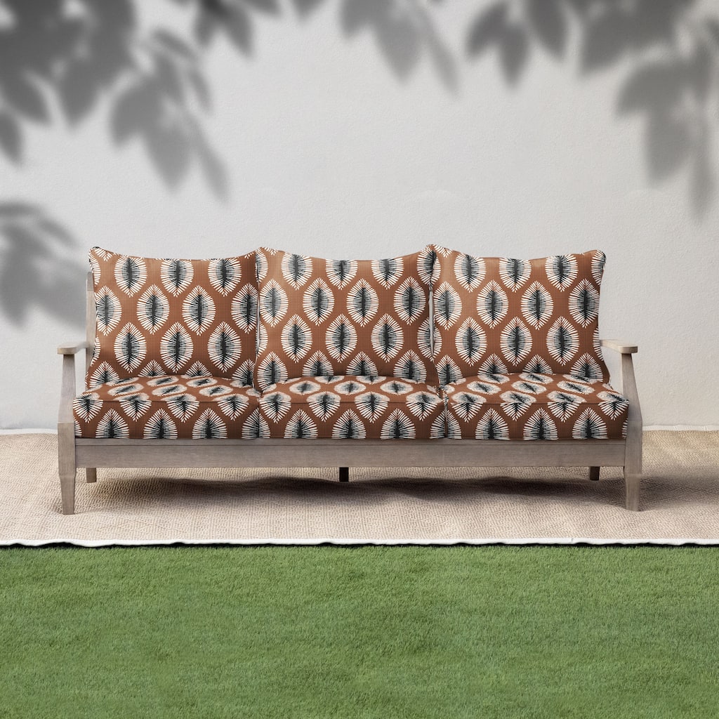 Sorra Home Hayden Sunstone Indoor/Outdoor Corded Pillow and Cushion Sofa Set