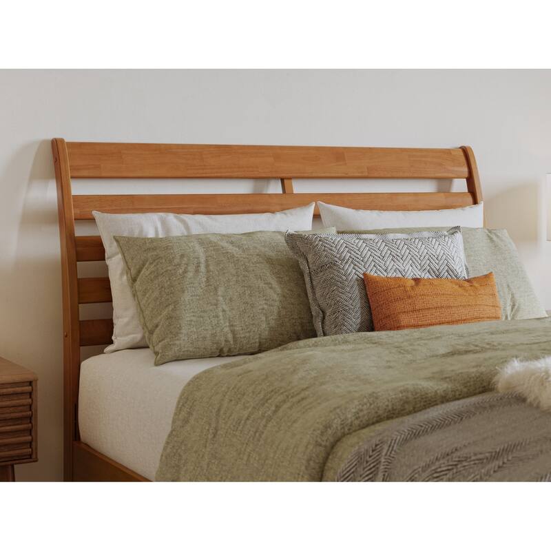 Savannah Solid Wood Headboard with Attachable Charger - Light Toffee - Queen