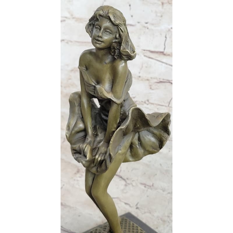 Art Deco Hand Made Original Marylin Monroe Seven Year Itch Solid Bronze Sculpture Figurine
