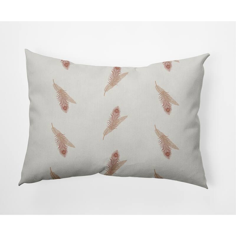 Feather Stripe Decorative Throw Pillow - Basswood Brown - 14" x 20"