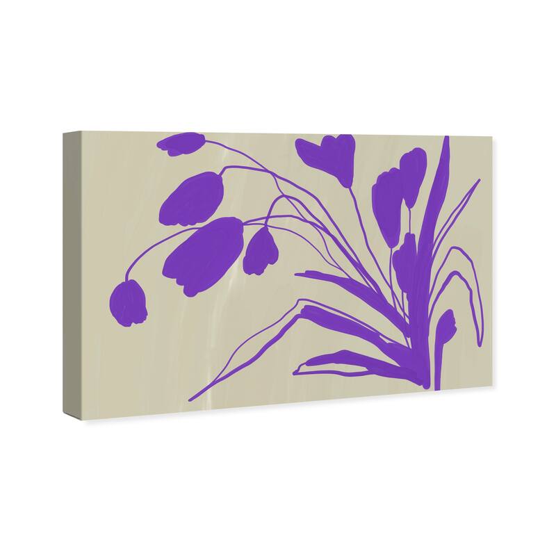 Wynwood Studio Canvas Abstract Agapanthus Flowers Purple and Light Gray Modern & Contemporary Wall Art Canvas Print