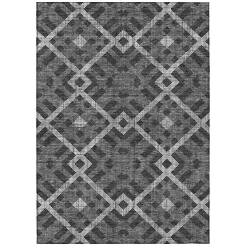 HomeRoots Geometric Transitional Rectangle Outdoor Rug