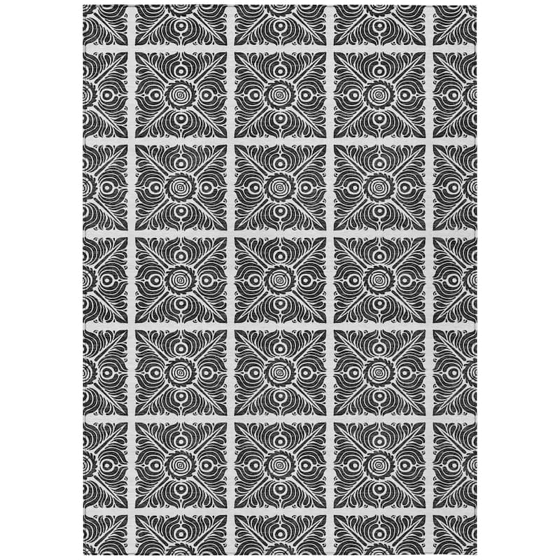 Machine Washable Indoor/ Outdoor Chantille Mosaic Rug