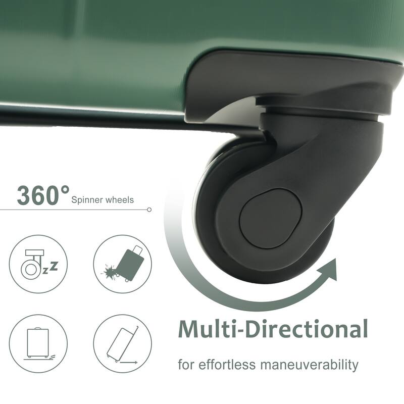 20"Carry On Luggage Set 3 Piece with Spinner Wheels, Lightweight Hardshell ABS Suitcase for Weedend Getaways, Business Travel