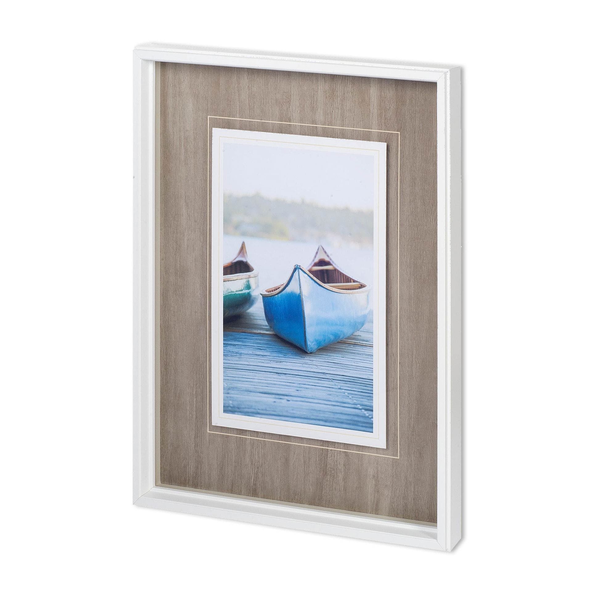 Blue Canoe MMC-0062 by Mercana Studio a Framed Photo Art Print Matted under Glass