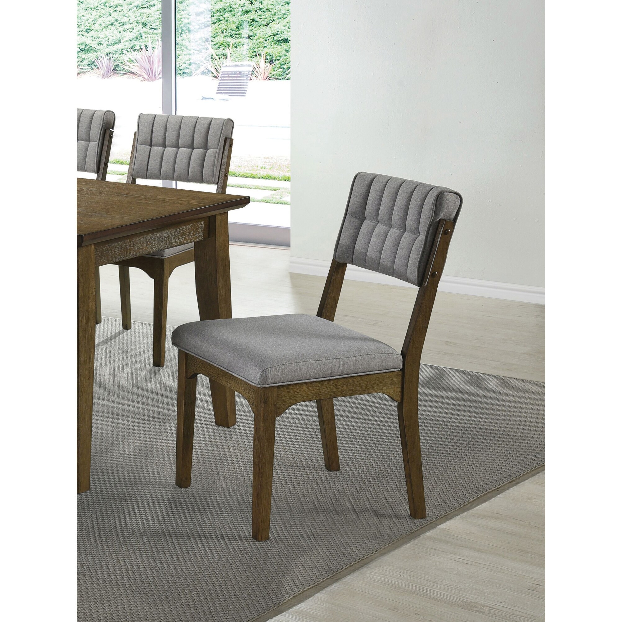 Jameson Grey Tufted Back Side Chairs Set of 2 Bed Bath