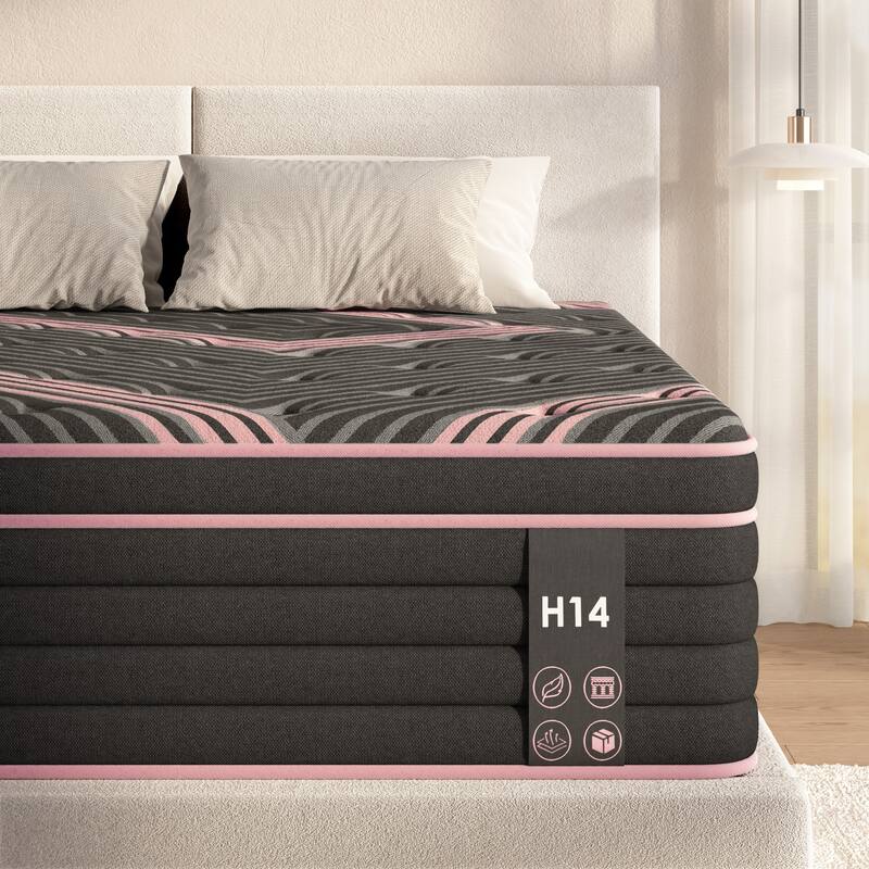 Queen Size Mattress, 10 Inch Hybrid Mattress, Individually Pocketed Innerspring, Medium Firm