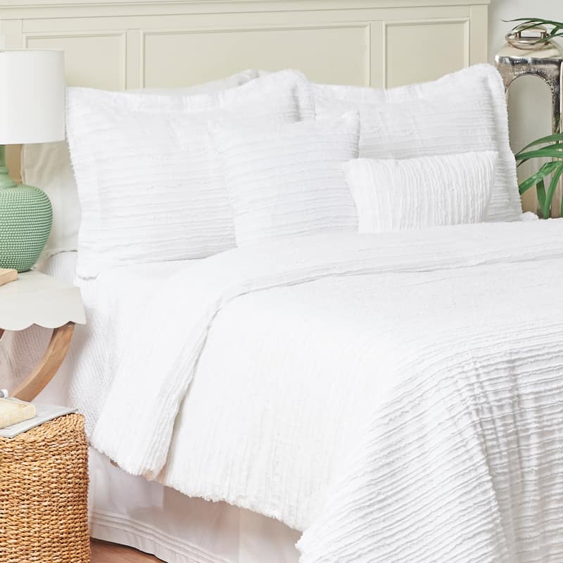 Eyelashes White 5 Piece Comforter Set - King
