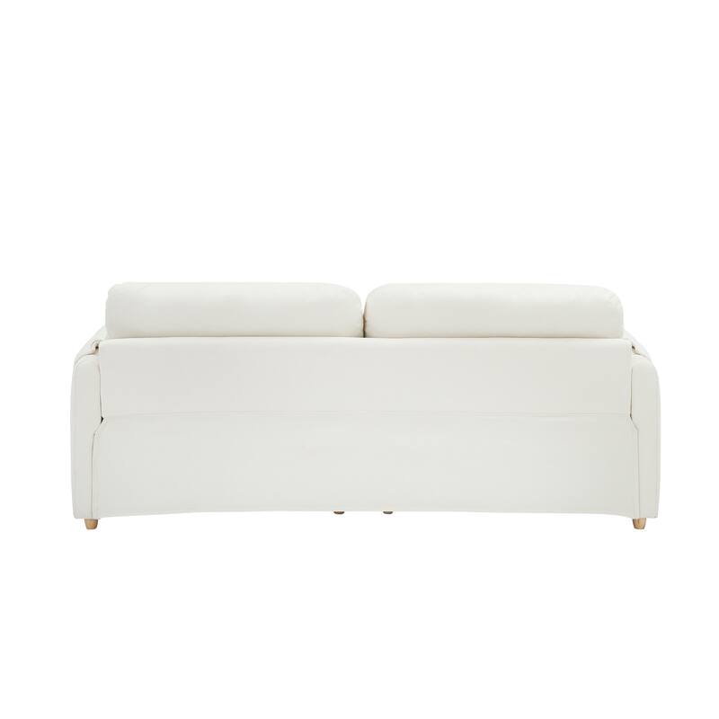 79.5" Teddy Linen 3-Seater Sofa - Modern Design with Metal Cone Legs and Easy Assembly