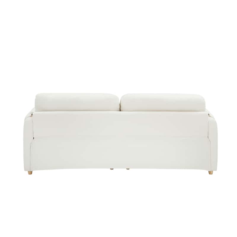 Teddy Cotton Linen Fabric Sofa with Built-in Storage