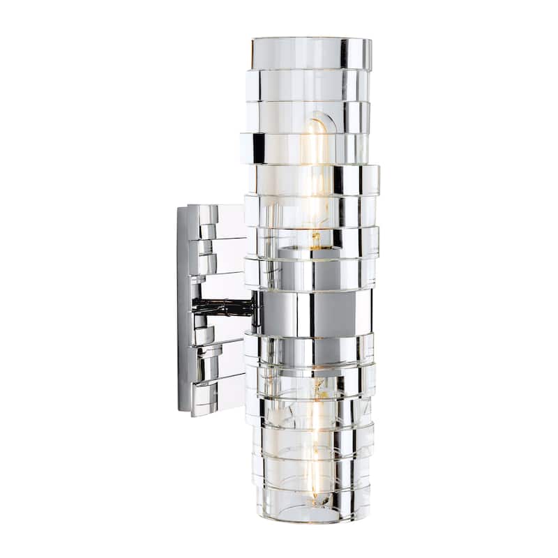 Murano 13.5'' High 2-Light Sconce - Chrome - 13.5 inch Tall