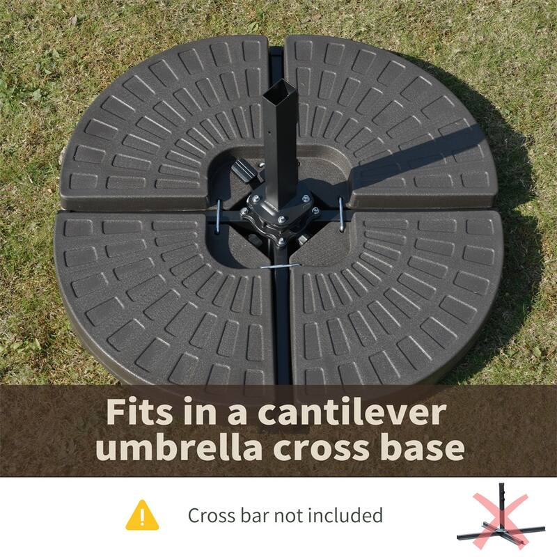 HDPE Cantilever Umbrella Weight Plates Set for Banana and Small Roman Umbrellas Water or Sand Fillable