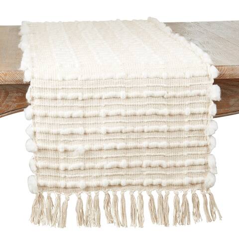 Table Runner With Woven Striped Design