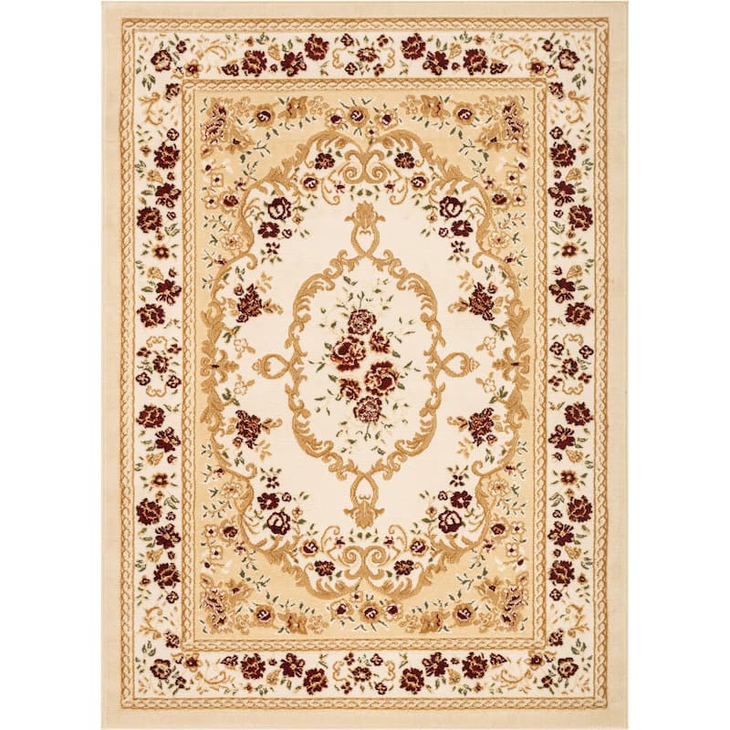 Well Woven Dulcet Versaille Oriental Medallion Persian Area Rug - 3' 11" x 5' 3" - Ivory - Rectangle