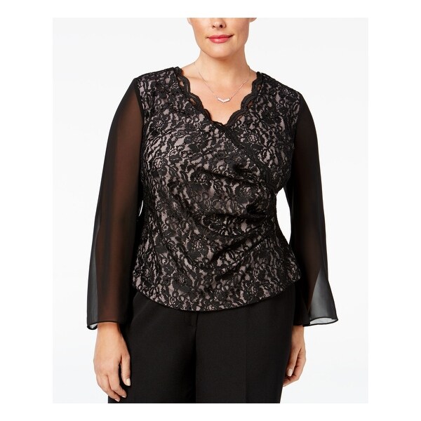 black lace evening top