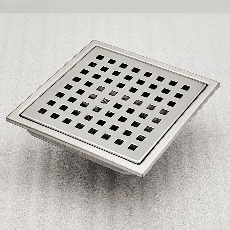 Oceanic Linear Shower Drain, Marine-grade 316 Stainless Steel, Grid Cover with Hair Strainer