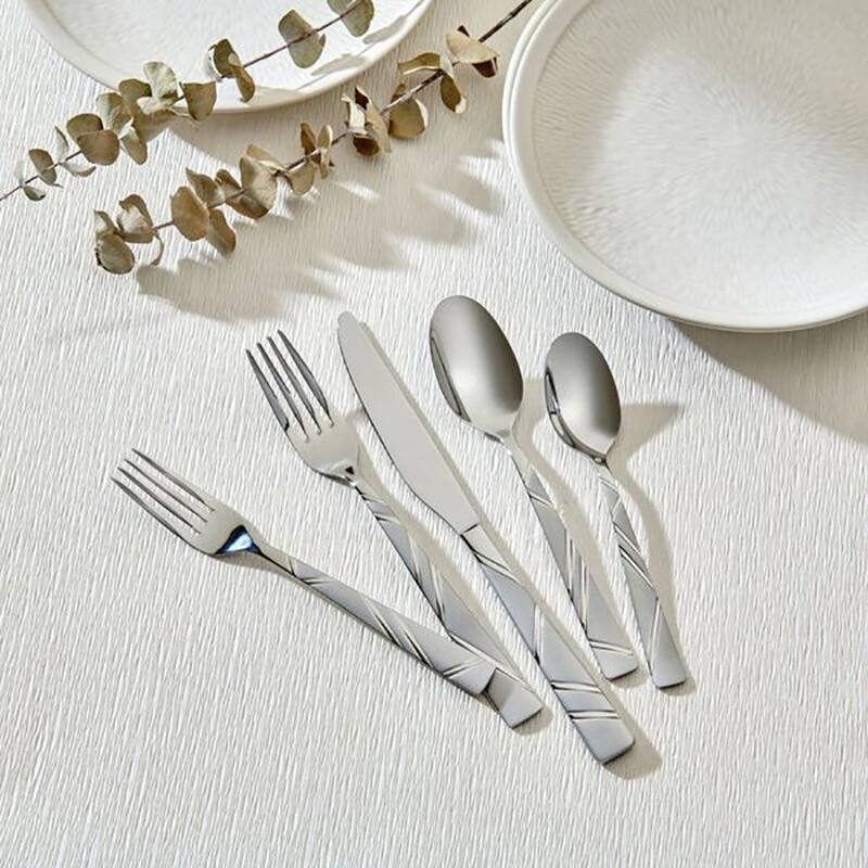 Ornative JONAH Sand Finish 20 Pieces Flatware Set - 10.63" H x 6.69" W x 2.76" D