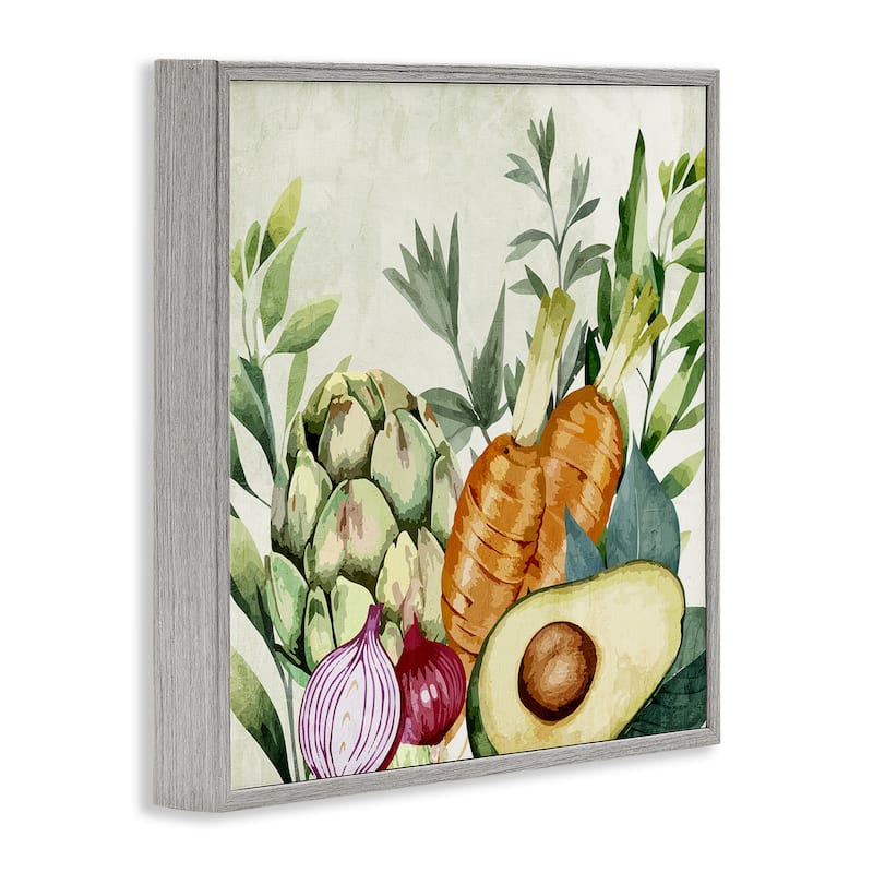 Stupell Organic Vegetable Harvest Framed Giclee Art Design By Kim Allen