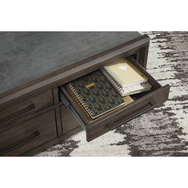 Signature Design by Ashley Kallenny Brown/Gray Coffee Table - 40"W x 40"D x 19"H