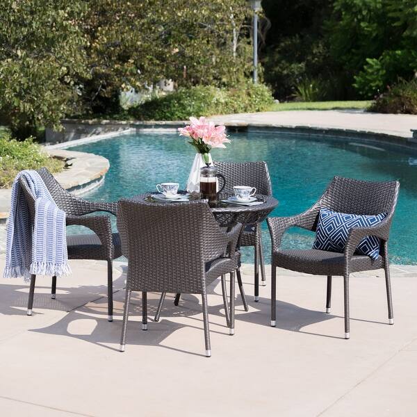 Mirage Outdoor 5piece Wicker Dining Set by Christopher Knight Home