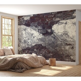Peel & Stick Wall Mural - Dark Old Brick Wall - Removable Wallpaper ...
