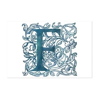 Letter F Antique Floral Letterpress Monogram Digital Art Print/Poster ...