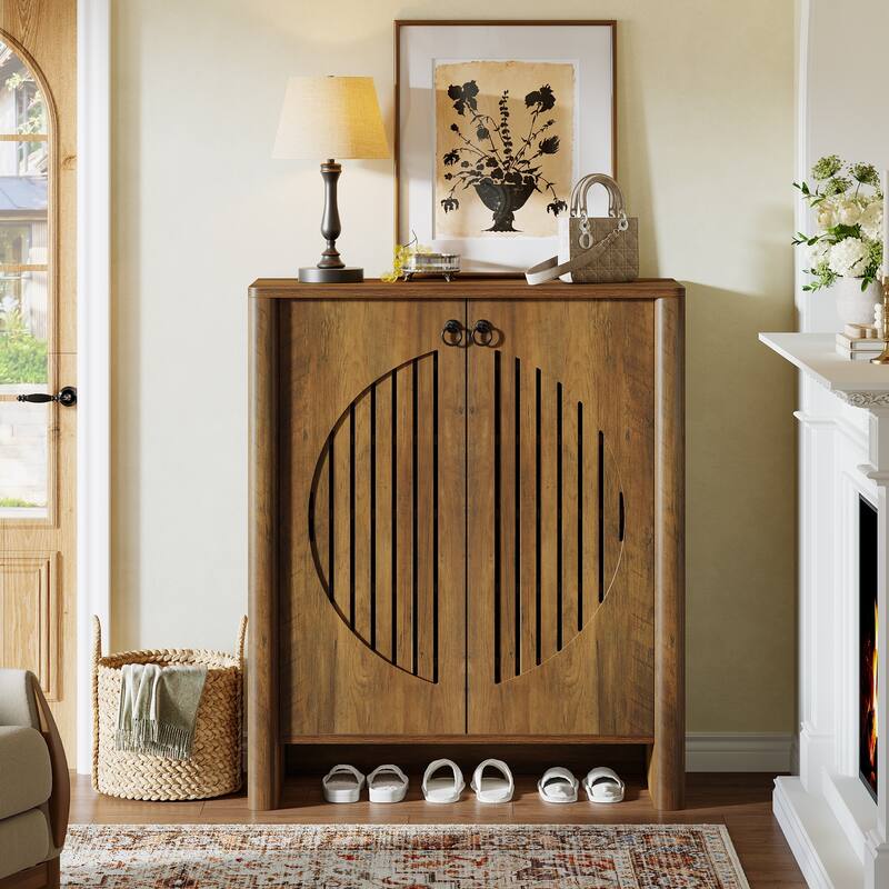 5 Tier Shoe Storage Cabinet with Doors for Entryway/ Hallway/ Closet