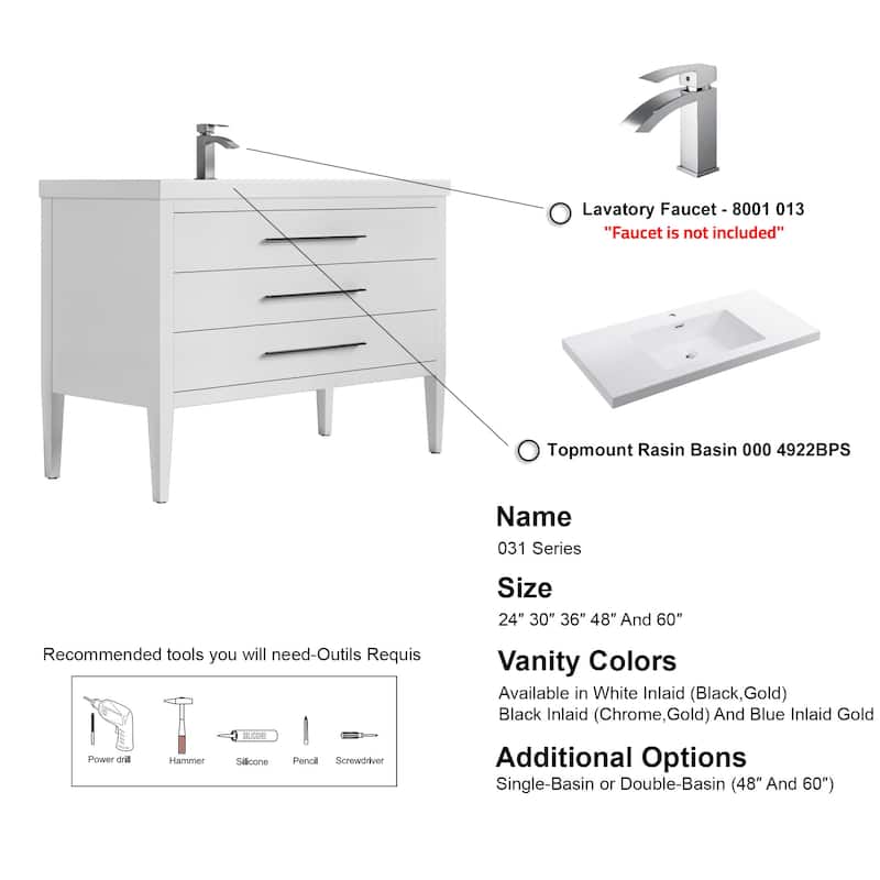 Ayer 48" Single Bathroom Vanity Set